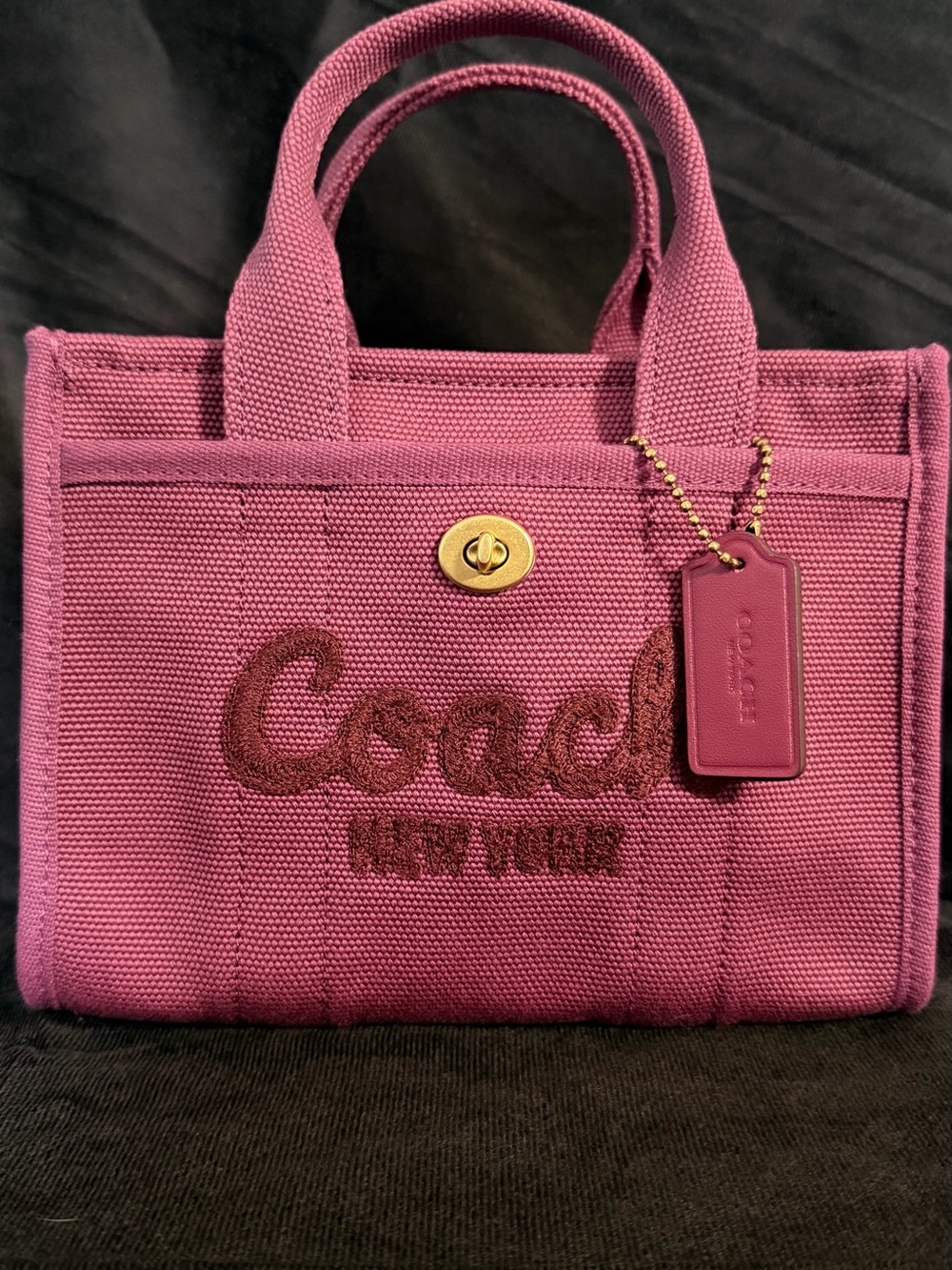 Coach Raspberry Pink Canvas Mini Tote with Detachable Strap - Picture 3 of 9
